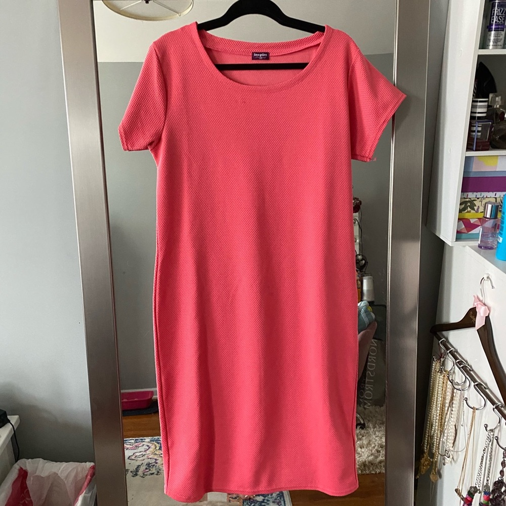 Inspire Coral Short Sleeve Dress from ASOS